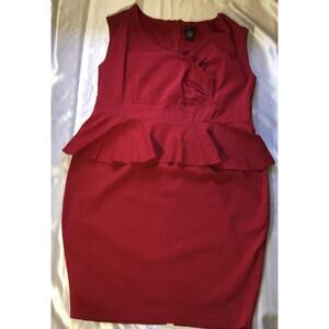 Torrid Peplum Valentines Day Red Dress Sleeveless Midi Size 20